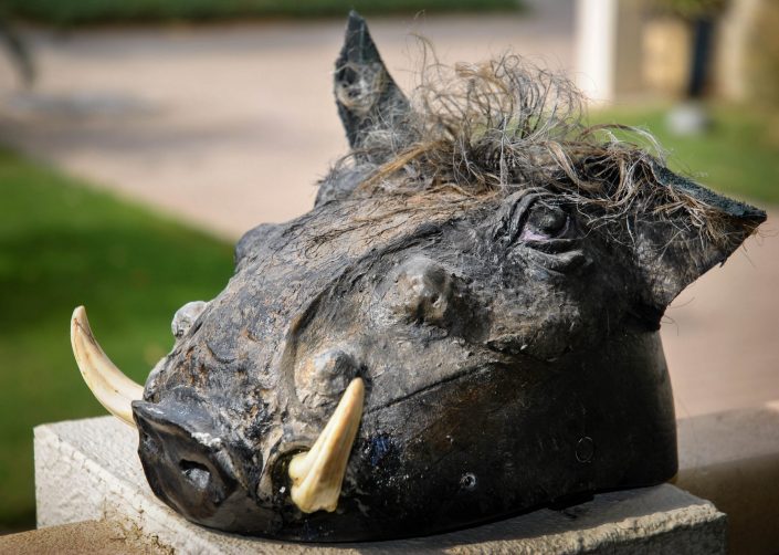 Sculpture of a wild boar