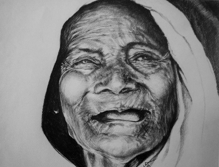 A sketch of an old woman