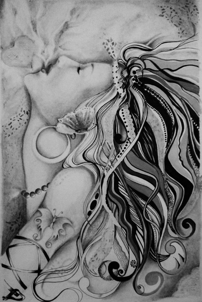 A sketch of a woman
