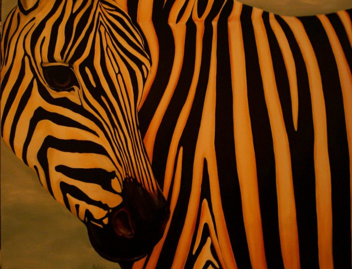 Painting of a zebra